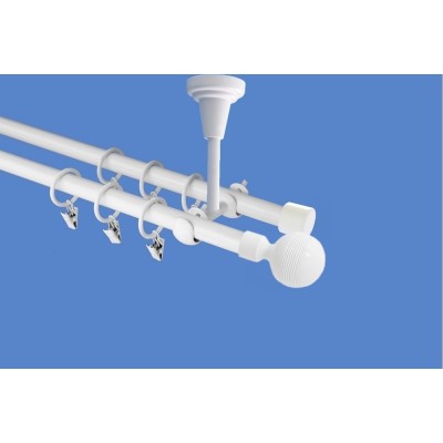 Garnýž kovová dvouřadá 19mm Gabi bílá