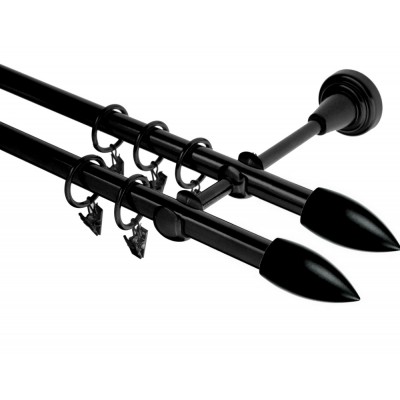 Garnýž kovová dvouřadá 16mm Špice Double černá