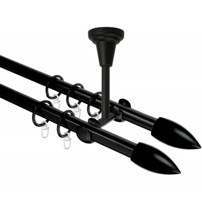 Garnýž kovová dvouřadá 16mm Špice Double černá