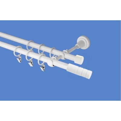 Garnýž kovová dvouřadá 19mm Techno bílá