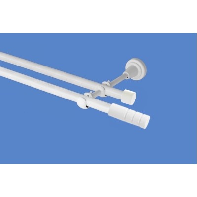 Garnýž kovová dvouřadá 19mm Techno bílá