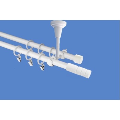 Garnýž kovová dvouřadá 19mm Techno bílá