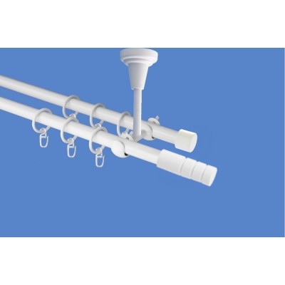 Garnýž kovová dvouřadá 19mm Techno bílá