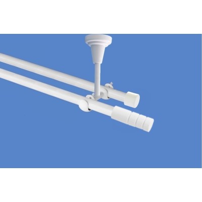 Garnýž kovová dvouřadá 19mm Techno bílá