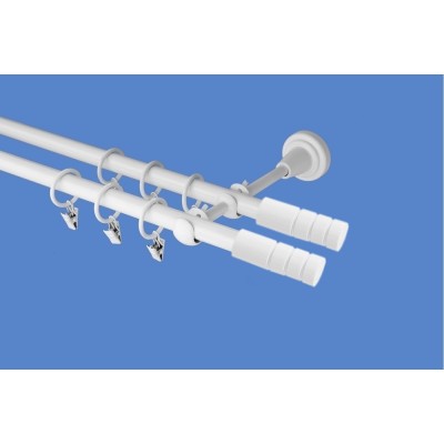 Garnýž kovová dvouřadá 19mm Techno double bílá