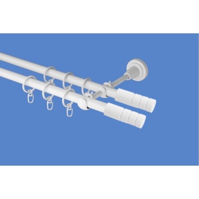 Garnýž kovová dvouřadá 19mm Techno double bílá