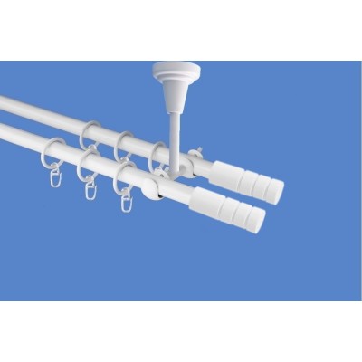 Garnýž kovová dvouřadá 19mm Techno double bílá