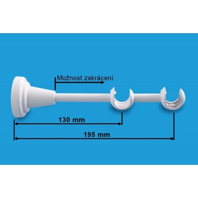 Garnýž kovová dvouřadá 19mm Techno double bílá