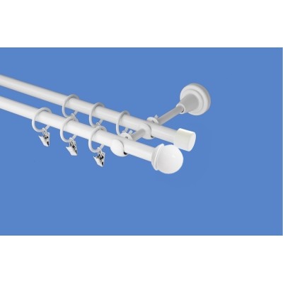 Garnýž kovová dvouřadá 19mm Todi bílá