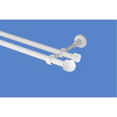 Garnýž kovová dvouřadá 19mm Todi bílá