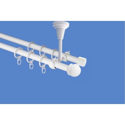 Garnýž kovová dvouřadá 19mm Todi bílá