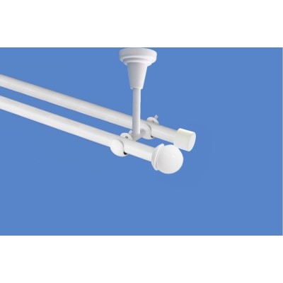 Garnýž kovová dvouřadá 19mm Todi bílá