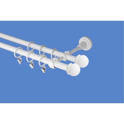 Garnýž kovová dvouřadá 19mm Todi double bílá