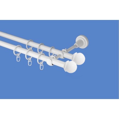 Garnýž kovová dvouřadá 19mm Todi double bílá