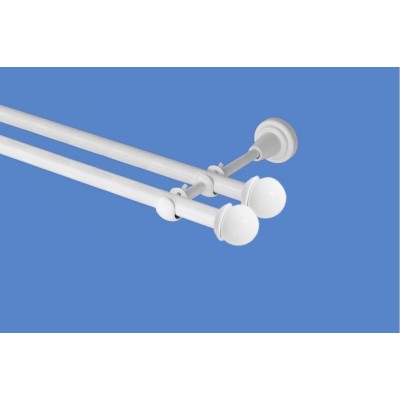 Garnýž kovová dvouřadá 19mm Todi double bílá