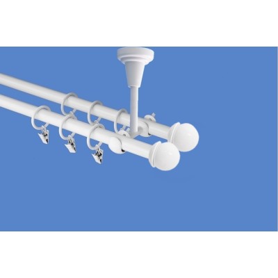 Garnýž kovová dvouřadá 19mm Todi double bílá