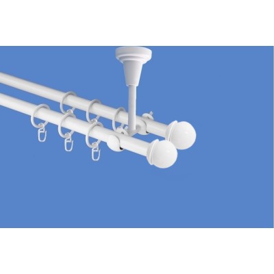 Garnýž kovová dvouřadá 19mm Todi double bílá