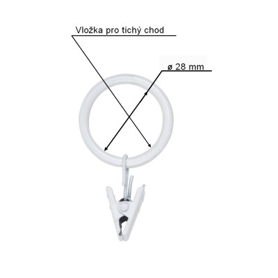 Garnýž kovová dvouřadá 19mm Todi double bílá