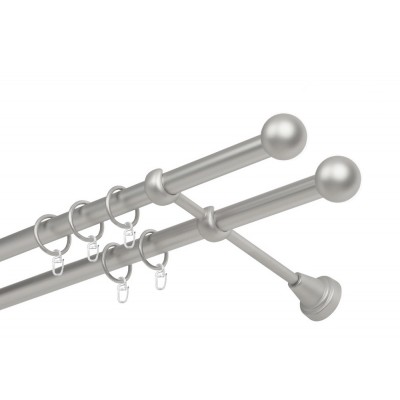 Garnýž kovová dvouřadá 19mm Koule satina