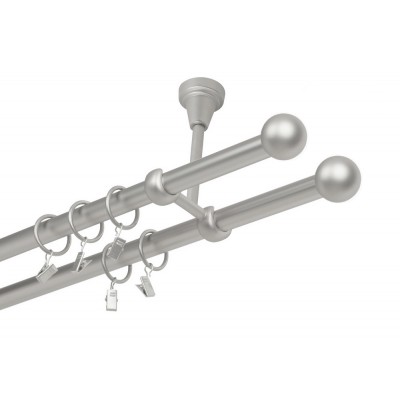 Garnýž kovová dvouřadá 19mm Koule satina