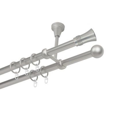 Garnýž kovová dvouřadá 19mm Capri satina