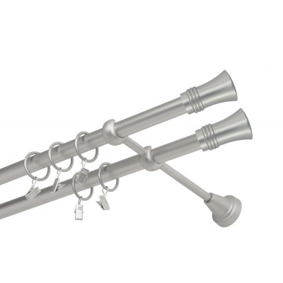 Garnýž kovová dvouřadá 19mm Capri double satina