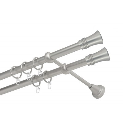 Garnýž kovová dvouřadá 19mm Capri double satina