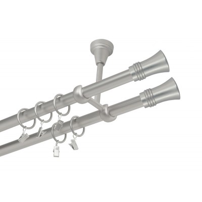 Garnýž kovová dvouřadá 19mm Capri double satina