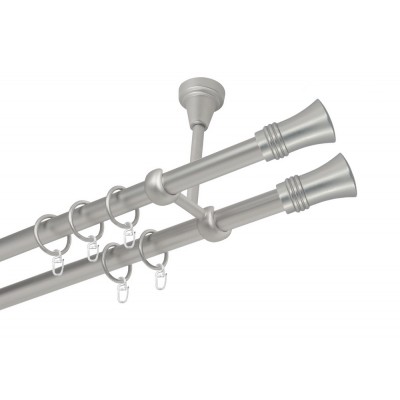 Garnýž kovová dvouřadá 19mm Capri double satina