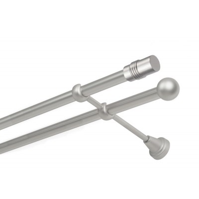 Garnýž kovová dvouřadá 19mm Cylinder satina