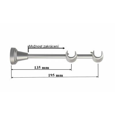 Garnýž kovová dvouřadá 19mm Cylinder satina