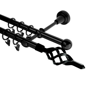 Garnýž kovová dvouřadá 16mm Azur černá