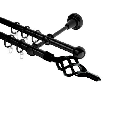 Garnýž kovová dvouřadá 16mm Azur černá