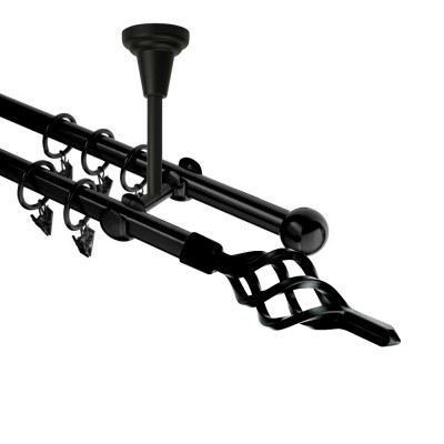 Garnýž kovová dvouřadá 16mm Azur černá