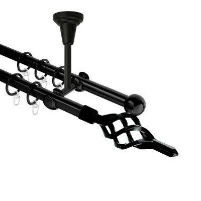 Garnýž kovová dvouřadá 16mm Azur černá