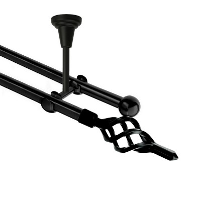 Garnýž kovová dvouřadá 16mm Azur černá