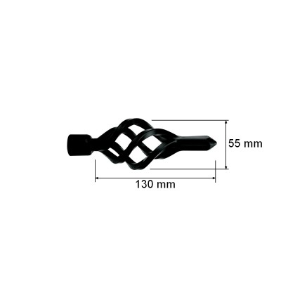 Garnýž kovová dvouřadá 16mm Azur černá