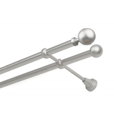 Garnýž kovová dvouřadá 19mm Kalisto satina