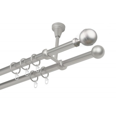 Garnýž kovová dvouřadá 19mm Kalisto satina