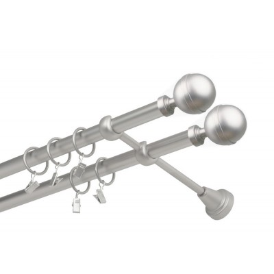 Garnýž kovová dvouřadá 19mm Kalisto double satina