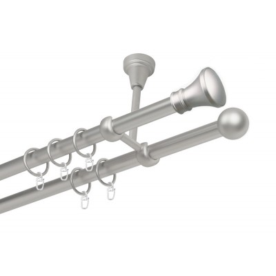 Garnýž kovová dvouřadá 19mm Koloseo satina