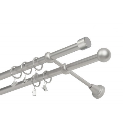 Garnýž kovová dvouřadá 19mm Pullo satina