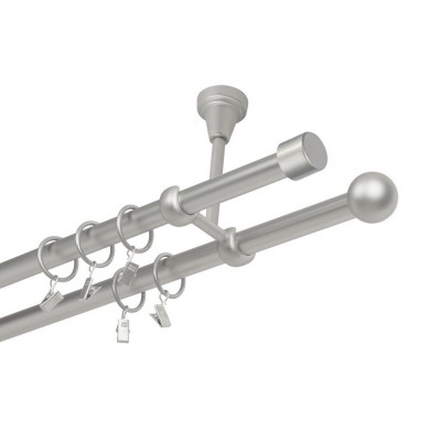 Garnýž kovová dvouřadá 19mm Pullo satina