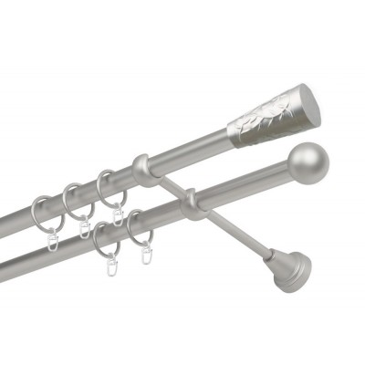 Garnýž kovová dvouřadá 19mm Sevilla satina