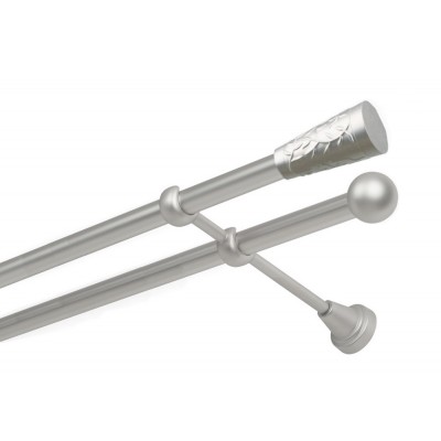 Garnýž kovová dvouřadá 19mm Sevilla satina