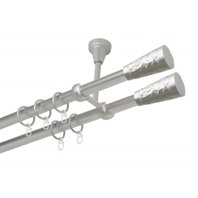 Garnýž kovová dvouřadá 19mm Sevilla double satina