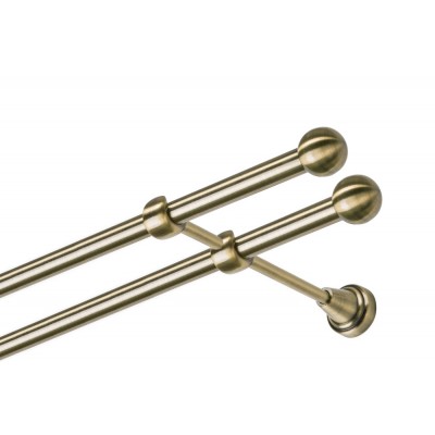 Garnýž kovová dvouřadá 19mm Koule mosaz