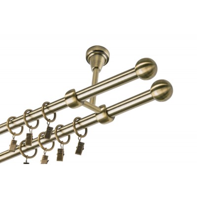 Garnýž kovová dvouřadá 19mm Koule mosaz