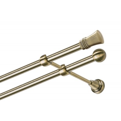 Garnýž kovová dvouřadá 19mm Capri mosaz