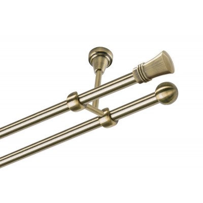 Garnýž kovová dvouřadá 19mm Capri mosaz